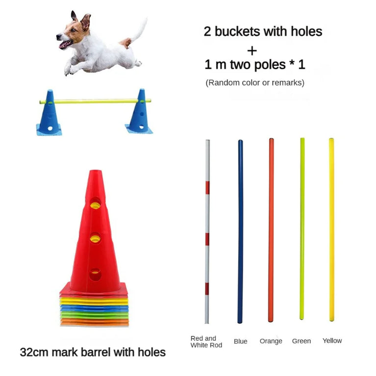 Dog Agility Training Set | Adjustable Hurdle & Jumping Bar