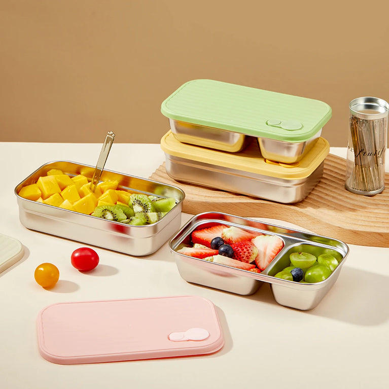 Portable Large Capacity Sealed Bento Lunch Box Stainless Steel Fruit Salad Food Container