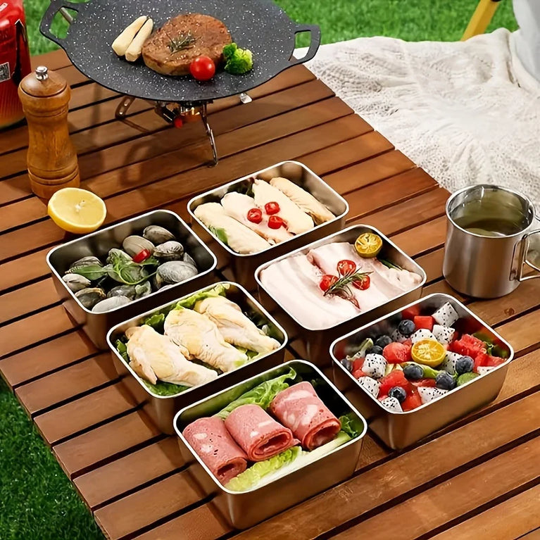 5PC Stainless Steel Food Storage Containers Airtight BPA Free Meal Prep Lunch Set