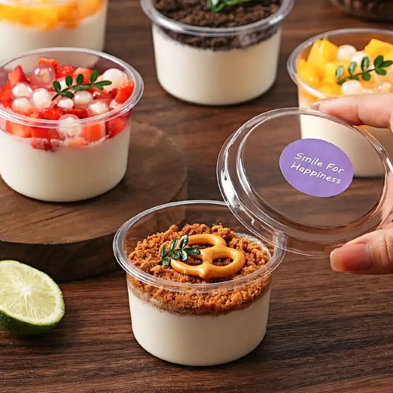 250ML TRANSPARENT DISPOSABLE SALAD CUP DESSERT CUP WITH DOME LID 50/100PCS PARTY BOWL CONTAINER