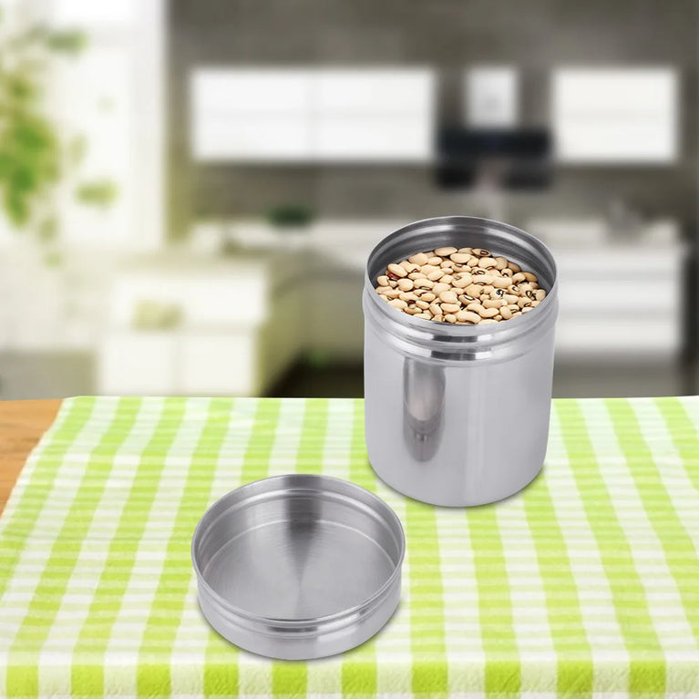 304 Stainless Steel Sealed Storage Jar Airtight Food Container for Tea Coffee Beans