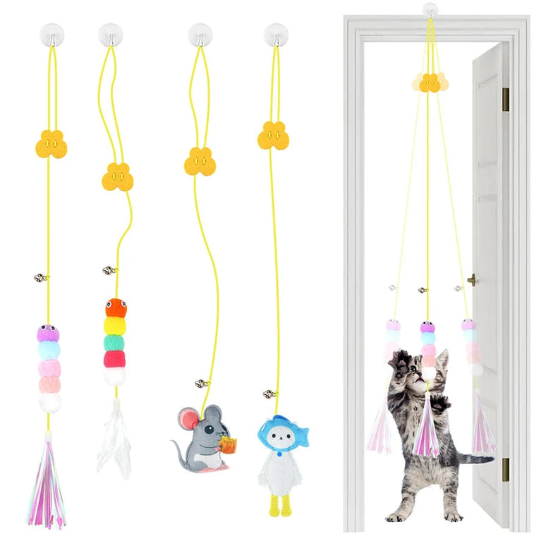 Door Hanging Cat Toy Elastic Rope Teasing Swing Interactive Fun