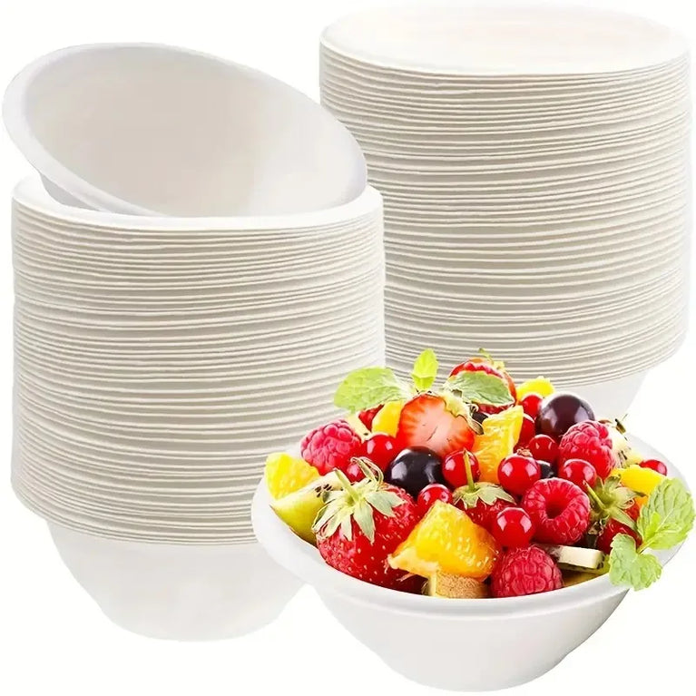 Disposable Paper Bowls Set for Party Fruits Salads Desserts Wedding Birthday Christmas Food Serving Containers