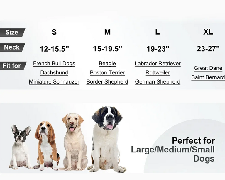Padded Dog Collars Reflective Adjustable Heavy Duty Nylon Wide