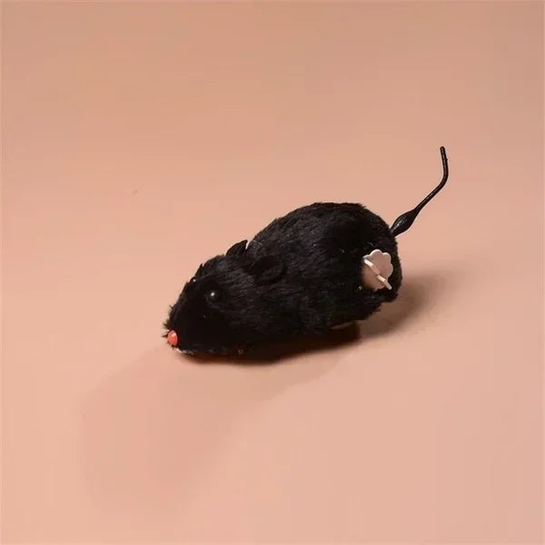 Lifelike Running Mouse Cat Toy Plush Interactive Fun Chase Play