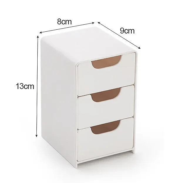 Chic 3-Tier Desk Organizer with Drawers Storage Divider Box