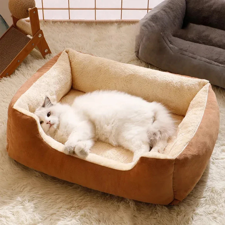 Soft Plush Cat Bed Cushion Basket House for Cats