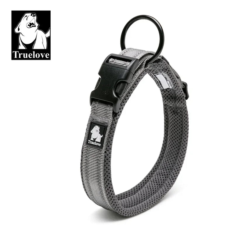 Adjustable Mesh Padded Dog Collar 3M Reflective Nylon Heavy Duty Proof
