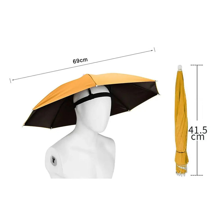 Foldable Head Umbrella Hat | Hands-Free Sun & Rain Protection