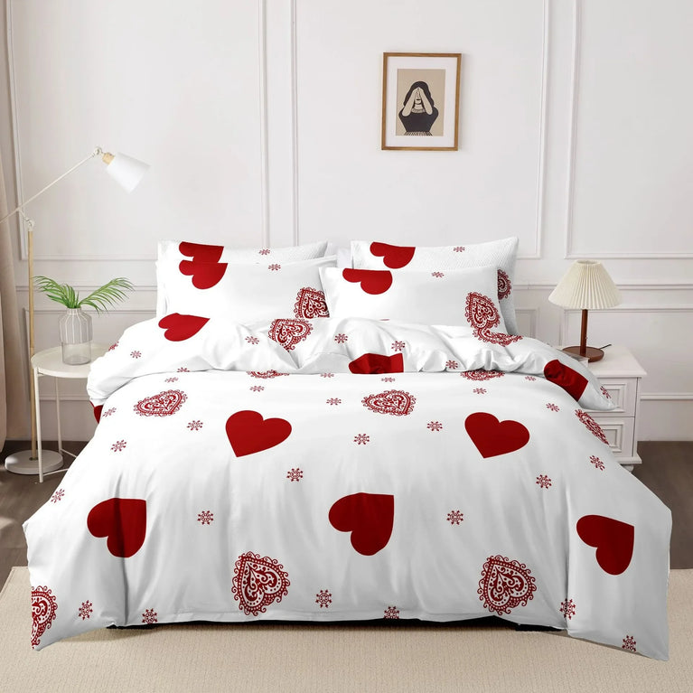 3-Piece Printed Brushed Duvet Cover Set | Soft & Breathable Bedding Collection