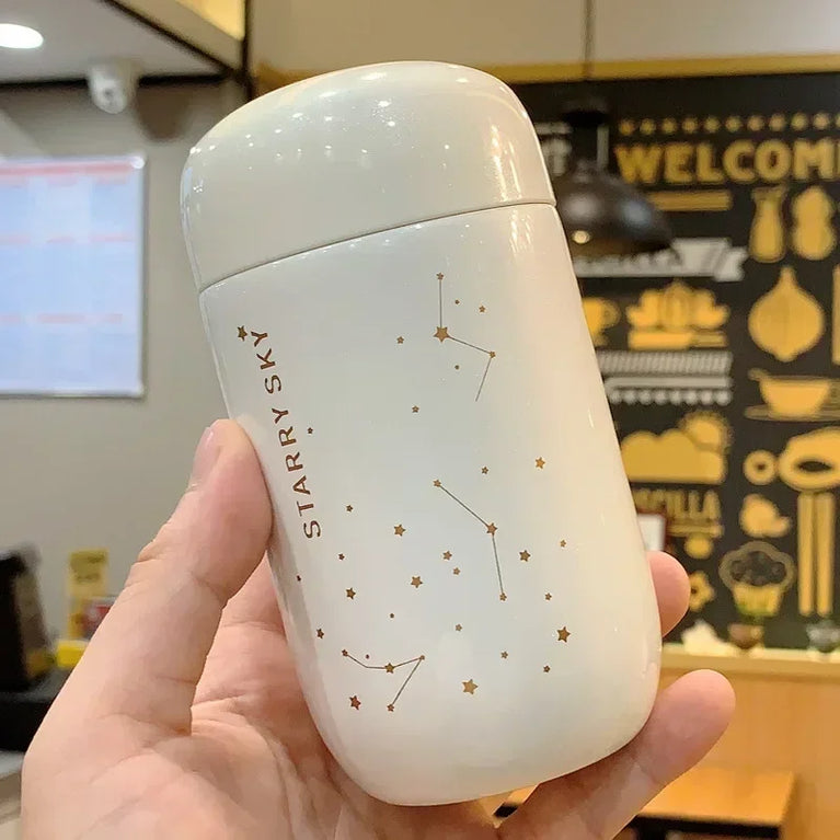 Starry Sky Mini Thermos Bottle 200ml Insulated Travel Mug Steel