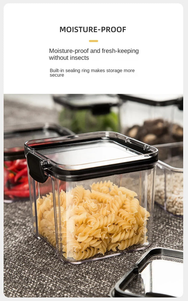 Plastic Food Containers with Lids Large Capacity Airtight Storage Jars