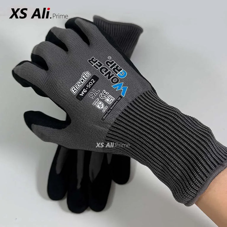 Nitrile Coated Gardening Gloves Breathable Grip Work Protection