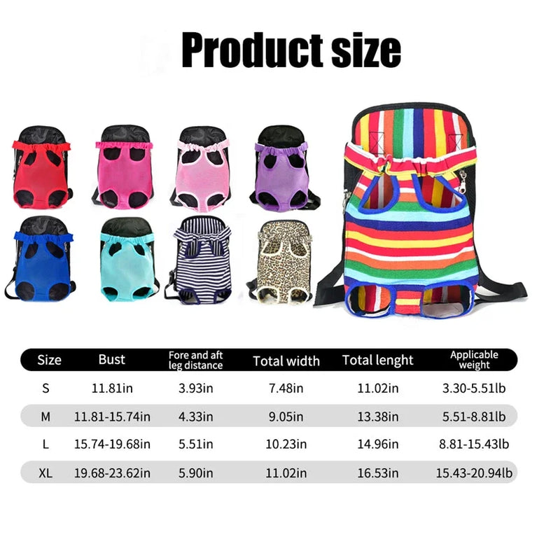 Mesh Dog Carrier Backpack Breathable Pet Travel Sling Puppy Small Dogs
