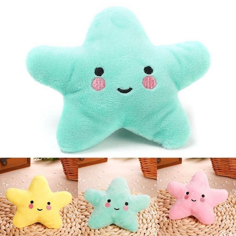 Plush Pentagram Squeaky Dog Toy Interactive Chew Toy Fun