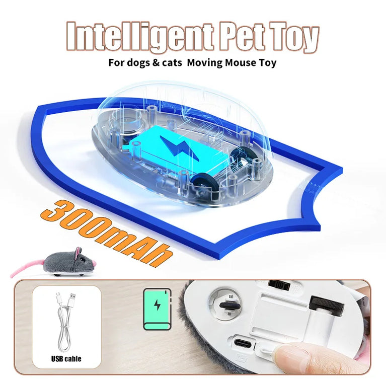 Electric Interactive Mouse Cat Toys Funny Plush Smart Movement Toy