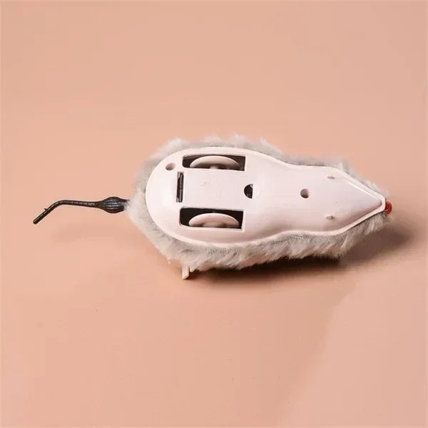 Lifelike Running Mouse Cat Toy Plush Interactive Fun Chase Play