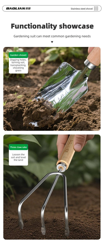 Stainless Steel Garden Shovel Tool Mini Spade Gardening Shovel Kit