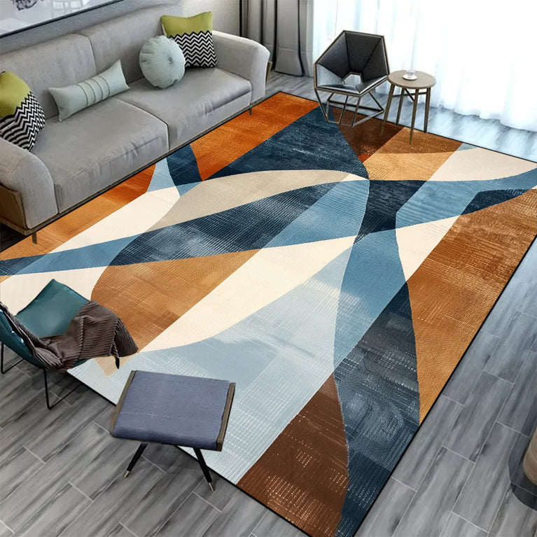 Large Geometric Non-Slip Washable Area Rugs for Modern Living