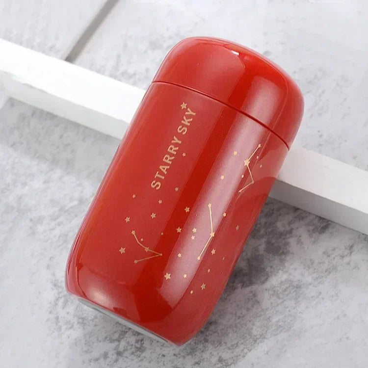 Starry Sky Mini Thermos Bottle 200ml Insulated Travel Mug Steel