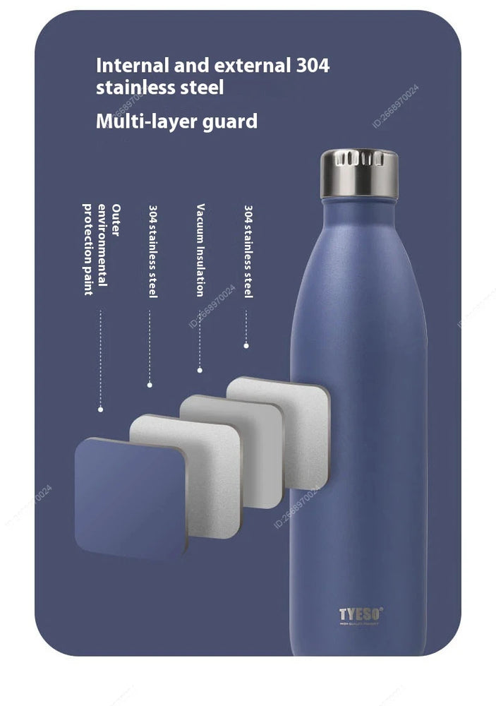 750ml Vacuum Insulated Stainless Steel Cola-Shaped Water Bottle Flask