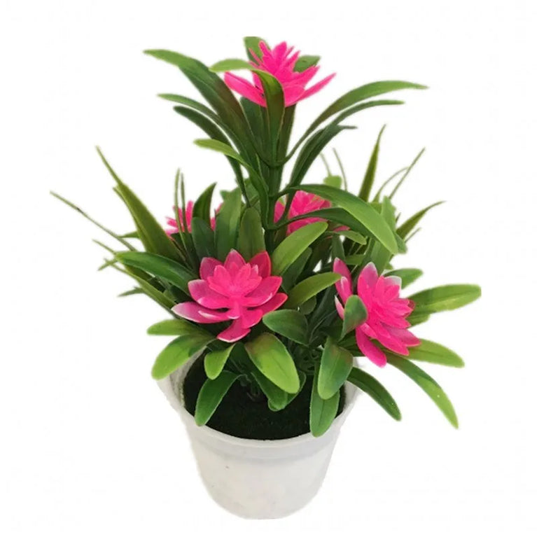 5-Head Miniature Lotus Simulation Bonsai | Creative Desktop Floral Decoration