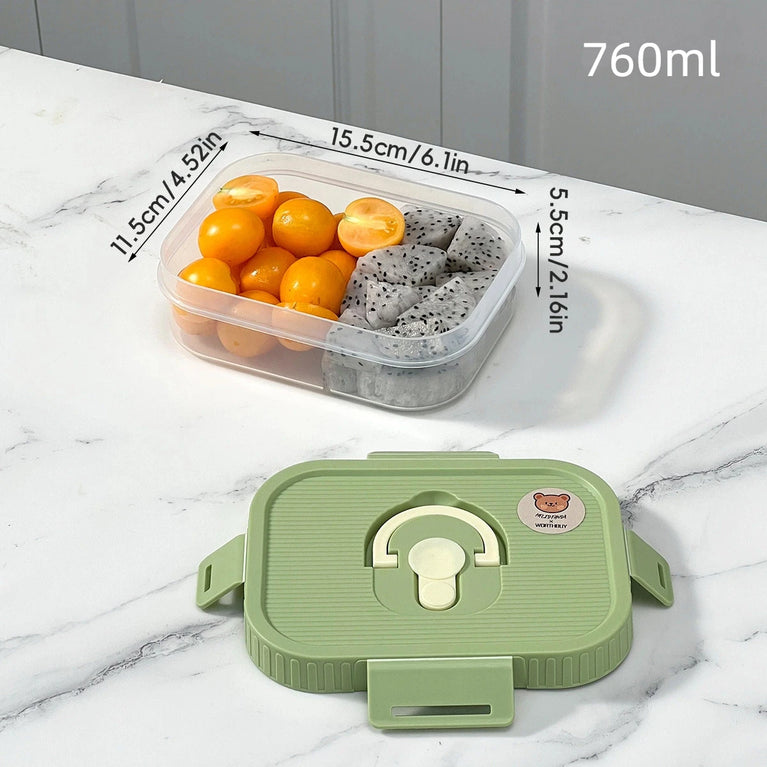 Portable Plastic Divided Lunch Box Kids Student School Picnic Sealed Microwave Bento Container