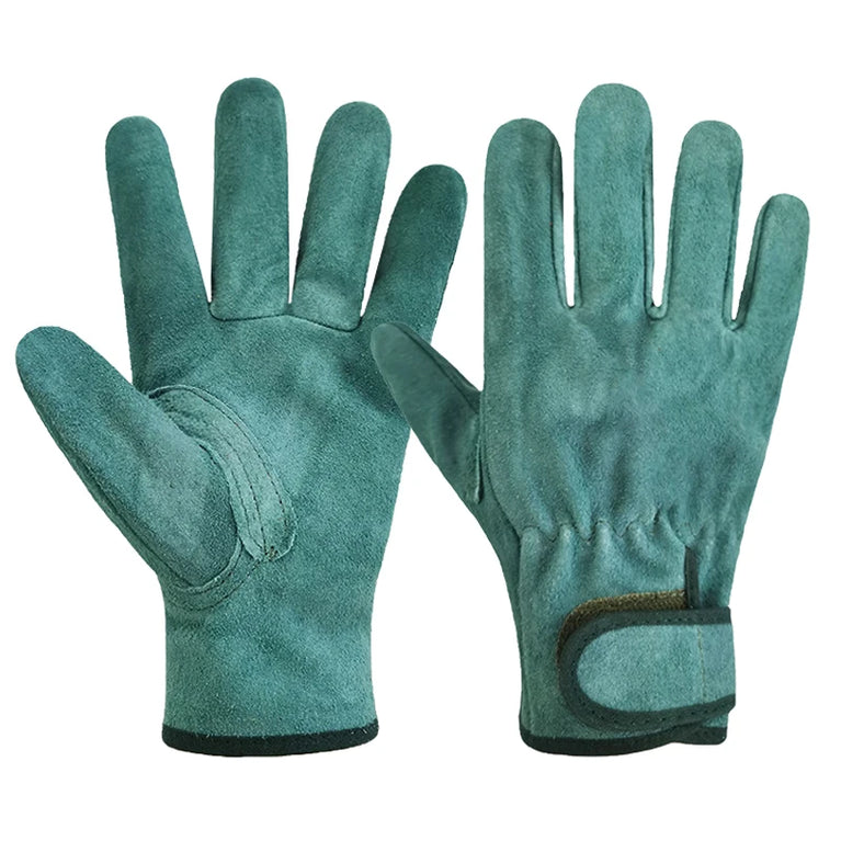 Heavy Duty Leather Gardening Gloves Thorn Proof Wear Resistant Work