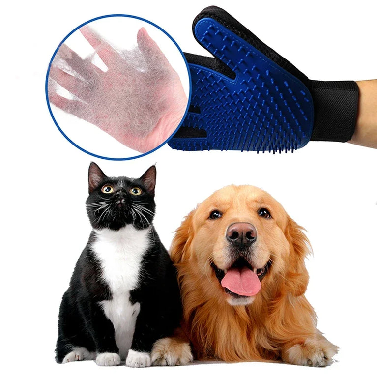 Silicone Cat Grooming Gloves Hair Removal Brush Mitt Tool