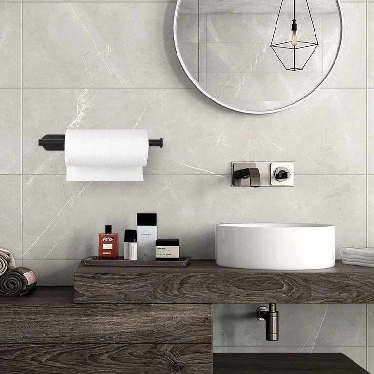 Stainless Steel Paper Towel Holder | Multi-Function Wall Mount & Under Cabinet Rack
