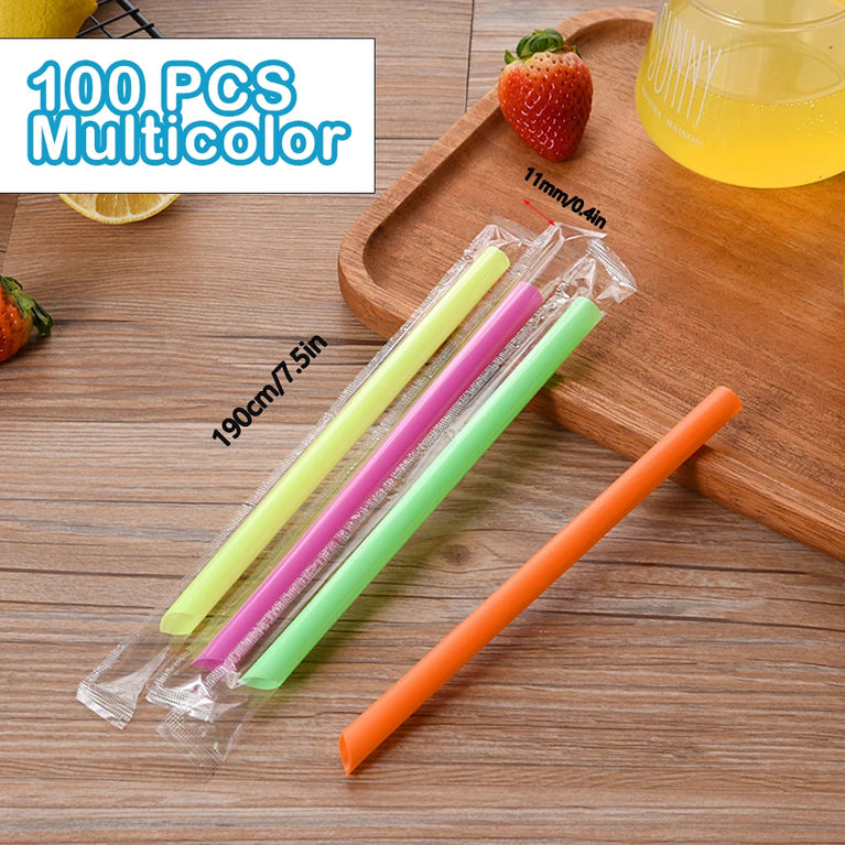 100-600PCS Large Bubble Tea Straw Drinking Straws for Smoothies