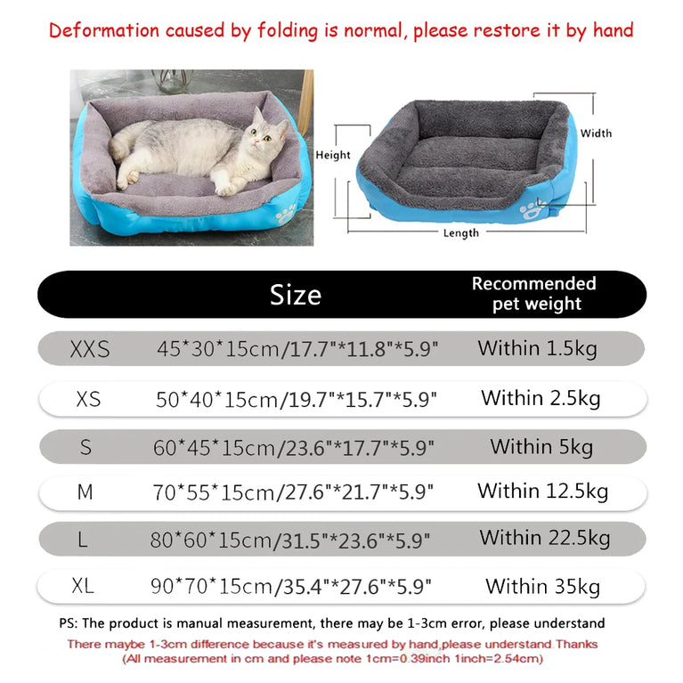 Soft Square Waterproof Large Dog Sofa Winter Warm Elastic Cushion Bed