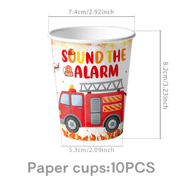 Firetruck Birthday Party Supplies Fire Truck Theme Disposable Tableware Set
