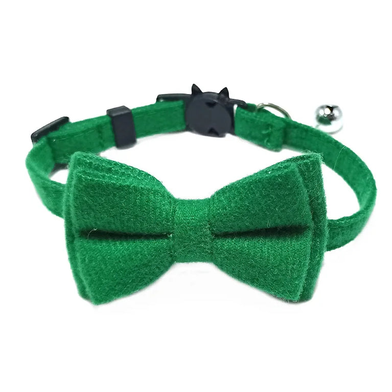 Pet Breakaway Cat Collar Bow Tie Bell Cute Plaid Adjustable