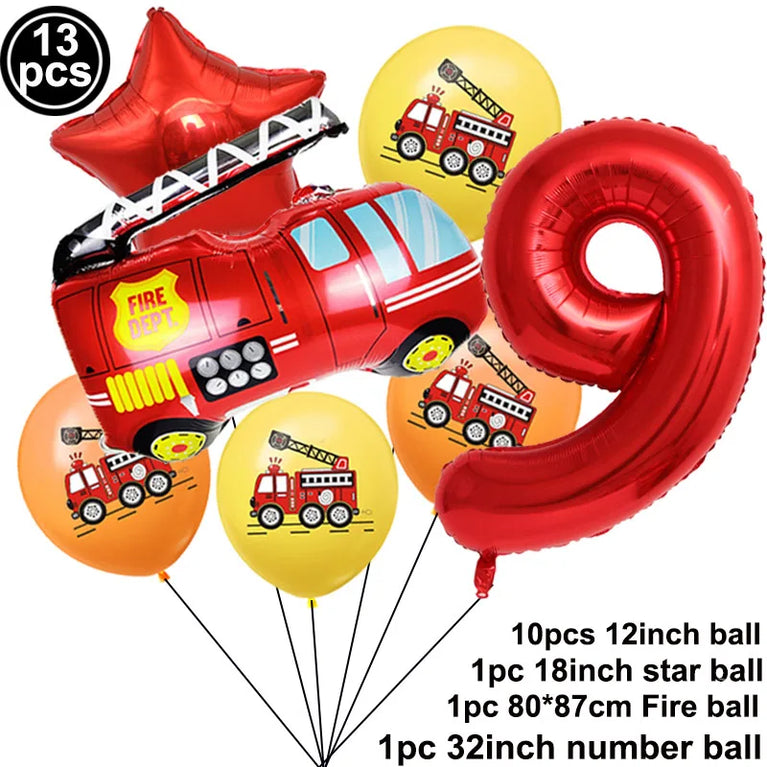 Firetruck Birthday Party Supplies Fire Theme Paper Plates Cups Napkins Set