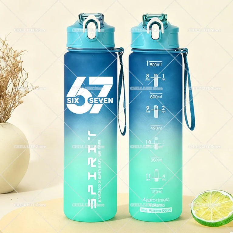 800ML Anime Frosted Sports Waterbottle Gym Outdoor Fitness Drinking Cup