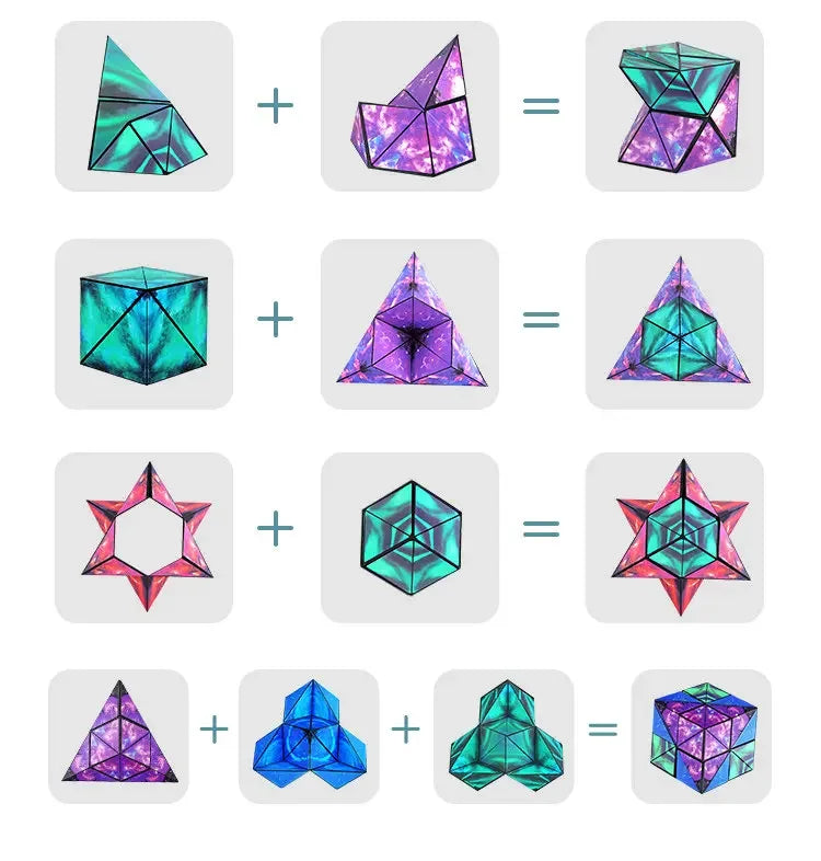 Changeable Magnetic Geometry Cube | 3D Anti-Stress Shape-Shifting Puzzle