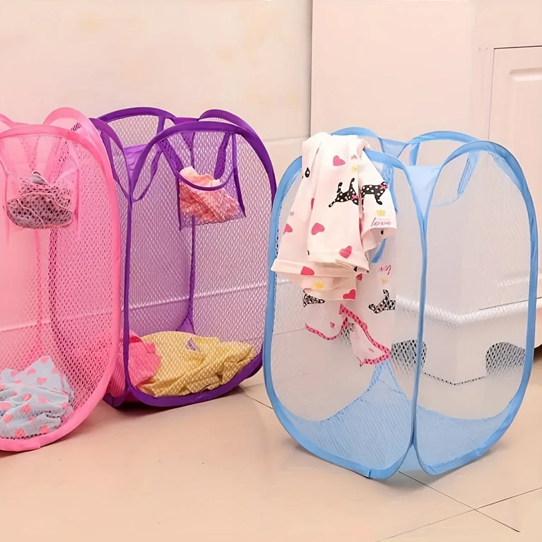 Large Foldable Dirty Clothes Basket | Fine-Mesh Home Organization System
