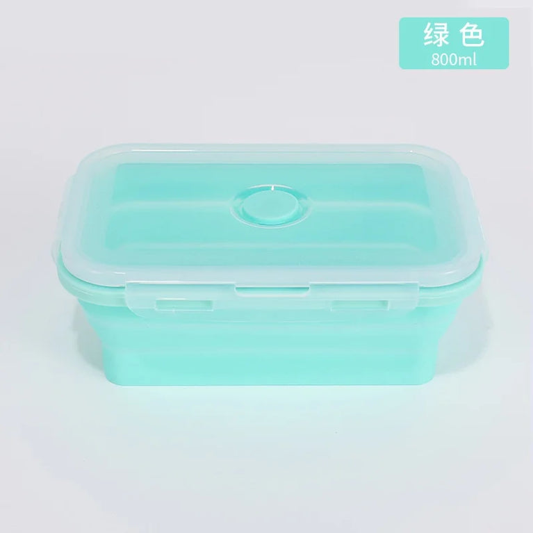 4PS Collapsible Silicone Food Storage Containers with Lids Vent Kitchen Meal Prep Set