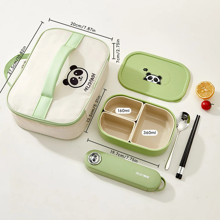 3-Grids Microwave Bento Lunch Box Stackable Leakproof Food Container
