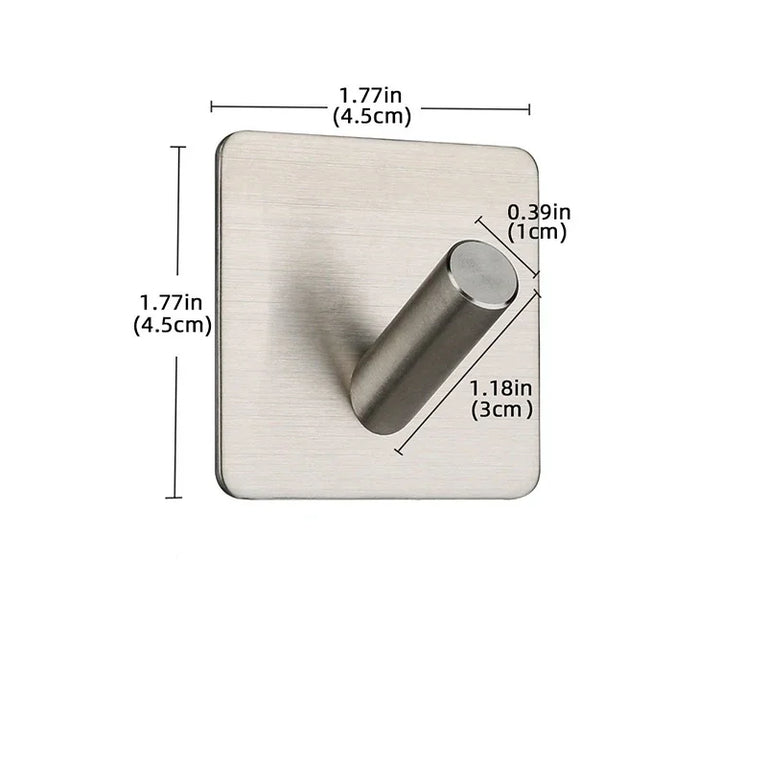 Self Adhesive Wall Hook Stainless Steel Towel Rack Bathroom Hardware Shelf Robe Hooks Hanger Shower Shelf Hanging Accessories