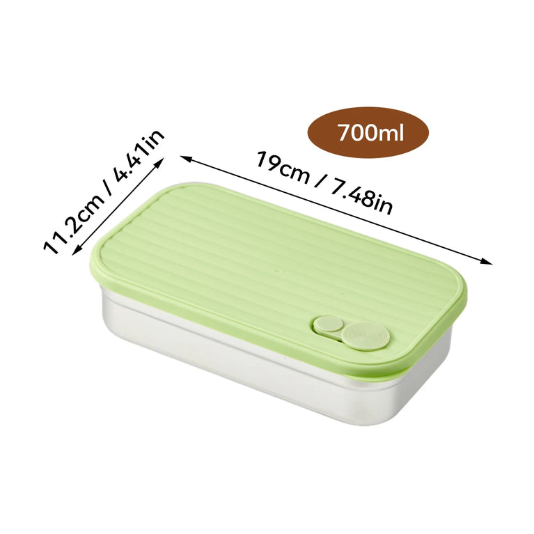 Portable Large Capacity Sealed Bento Lunch Box Stainless Steel Fruit Salad Food Container