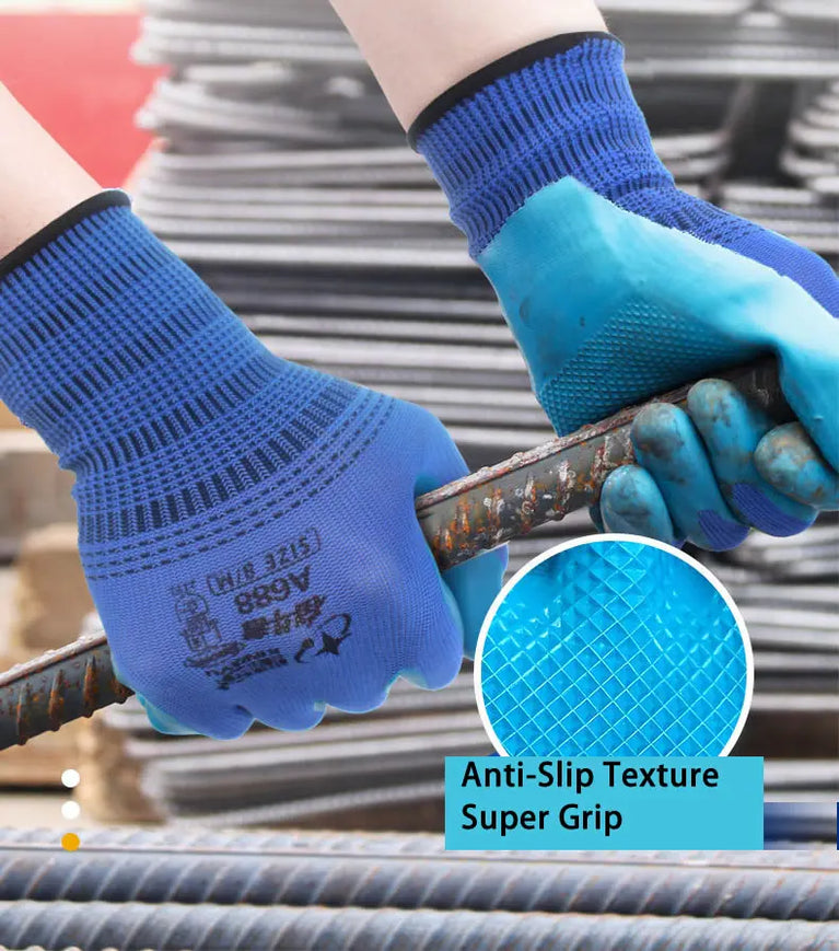 Super Grip Rubber Coated Waterproof Gardening Gloves Anti Slip Work
