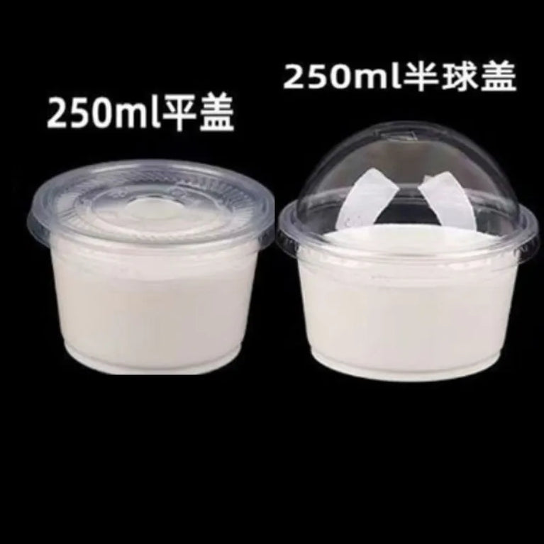 250ML TRANSPARENT DISPOSABLE SALAD CUP DESSERT CUP WITH DOME LID 50/100PCS PARTY BOWL CONTAINER