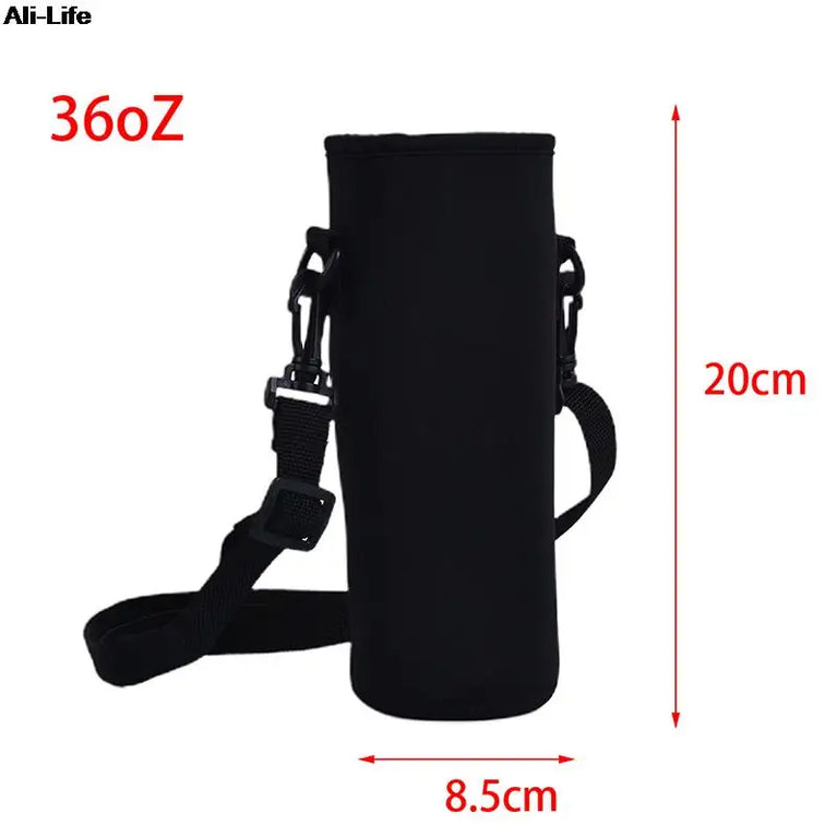 1000ML Neoprene Water Bottle Carrier Bag With Shoulder Strap Insulated Bottle Cover Pouch Holder Travel Outdoor Sport Sleeve