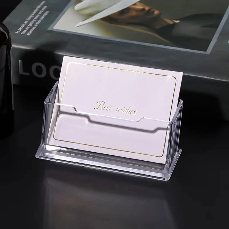 Clear Desktop Business Card Holder Storage Display Stand Organizer
