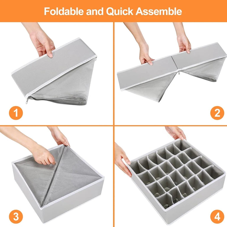 Non-Woven Underwear & Sock Organizer | Foldable Wardrobe Drawer Divider