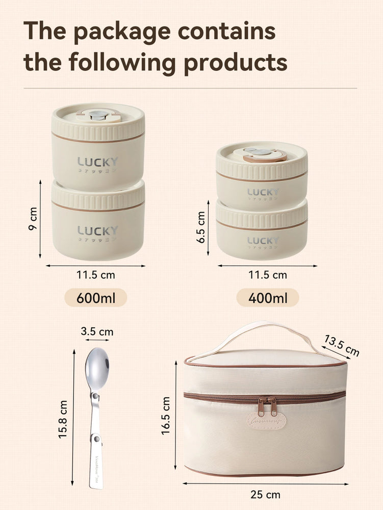 Bento Lunch Box Set Portable Keep Warm Insulated Stainless Steel Thermal Food Container Bag