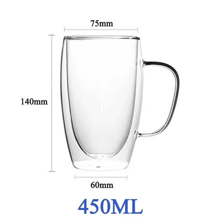 Double-Wall Borosilicate Glass Cup | Heat-Resistant Insulated Drinkware