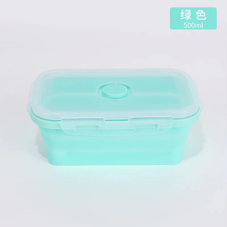 4PS Collapsible Silicone Food Storage Containers with Lids Vent Kitchen Meal Prep Set